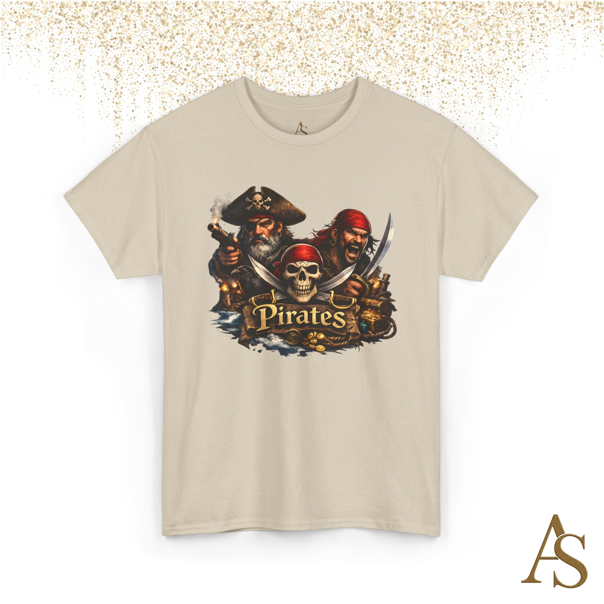Pirate Skull T-Shirt Unisex Graphic Tee Vintage Pirate Crew Shirt Skull and Swords Nautical Shirt Gift for Pirate Lovers