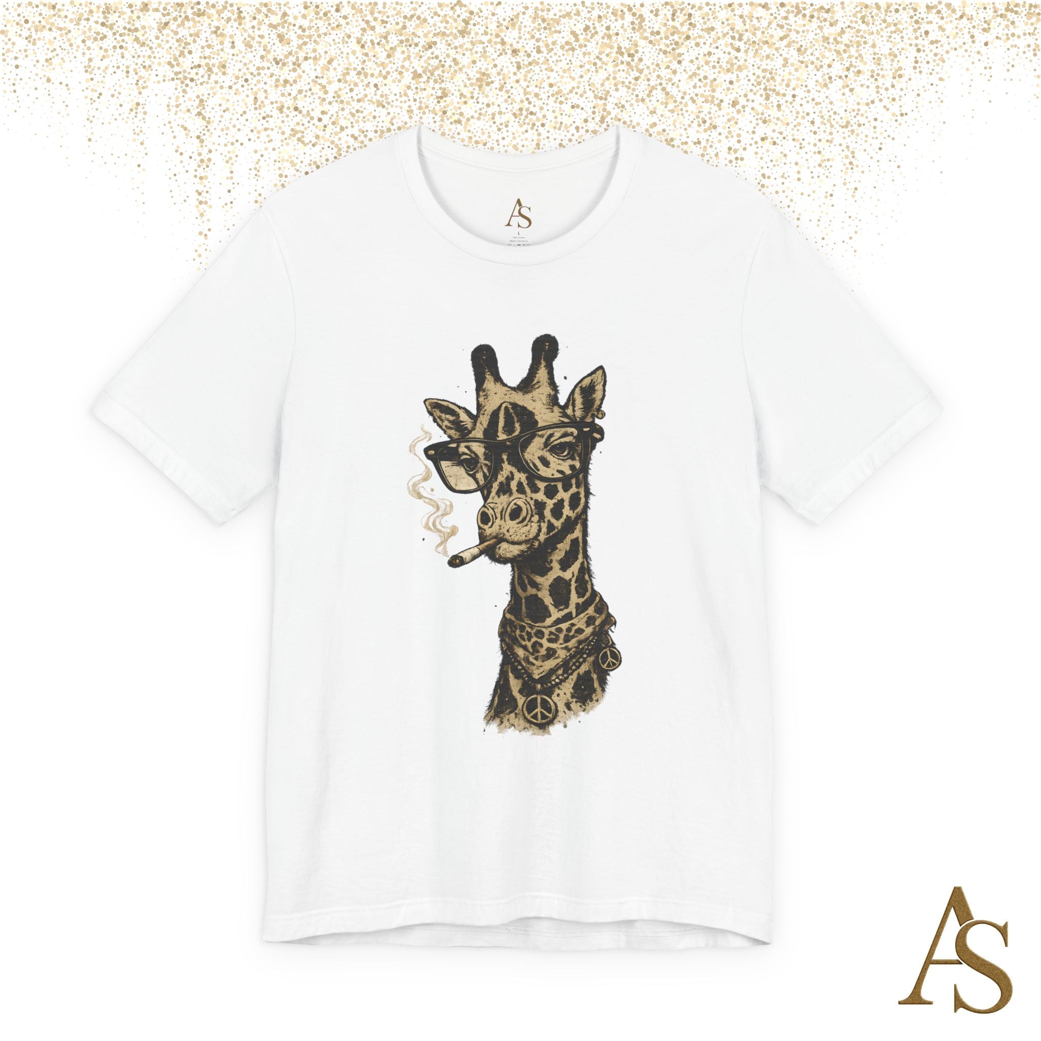 Funny Giraffe With Glasses T Shirt – Vintage Animal Graphic Tee – Funny Safari Shirt