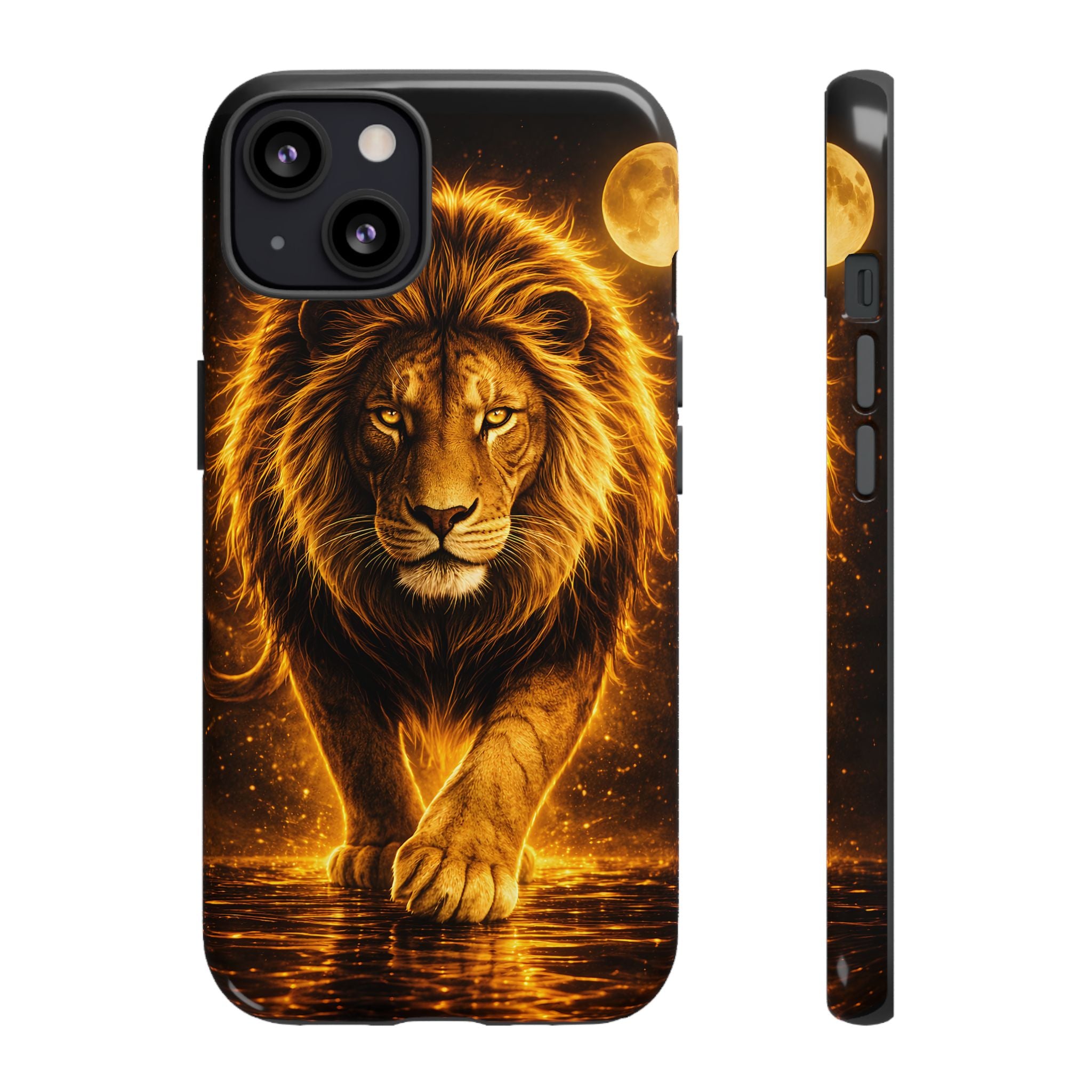 Golden Lion Phone Case Luxury Wild Cat Design