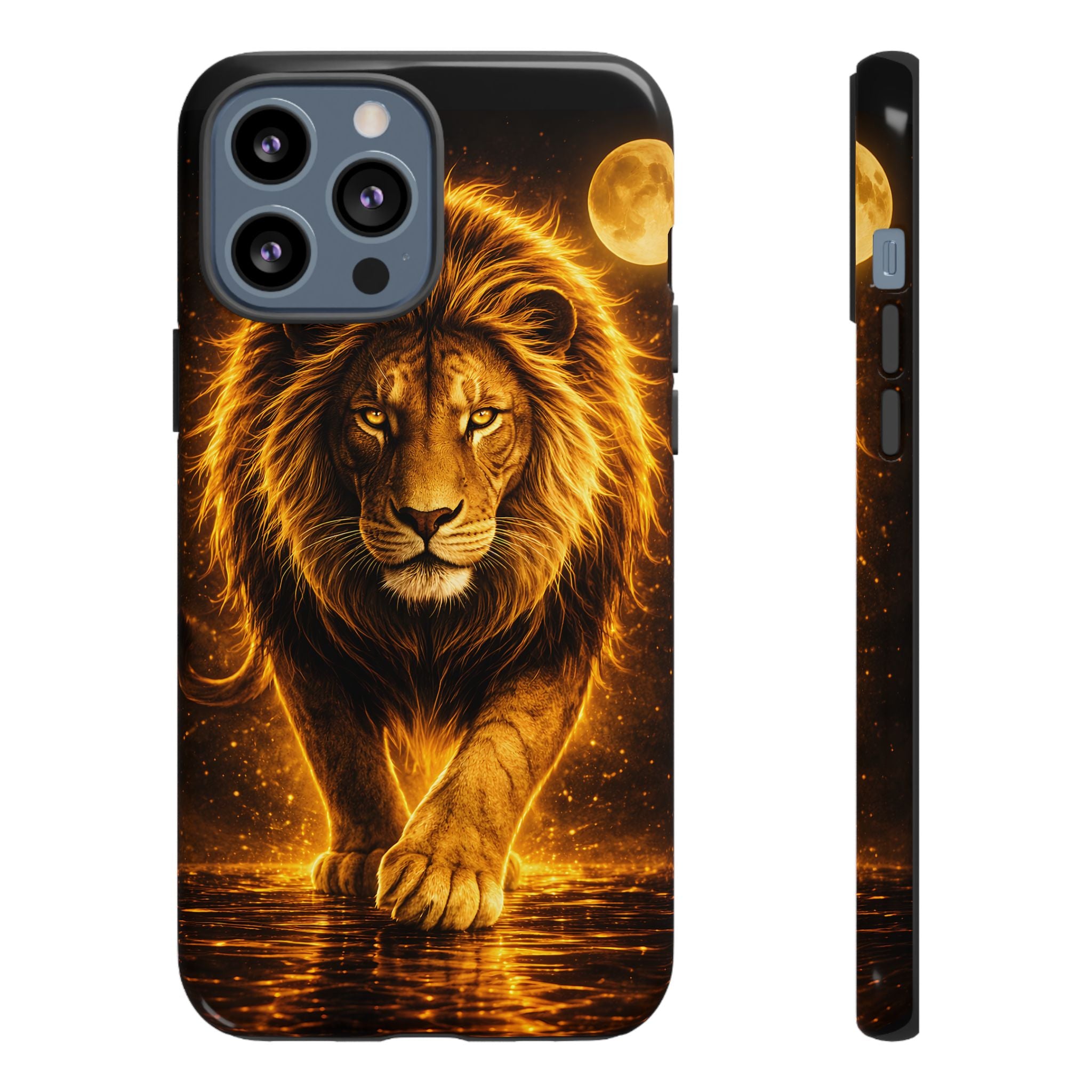 Golden Lion Phone Case Luxury Wild Cat Design