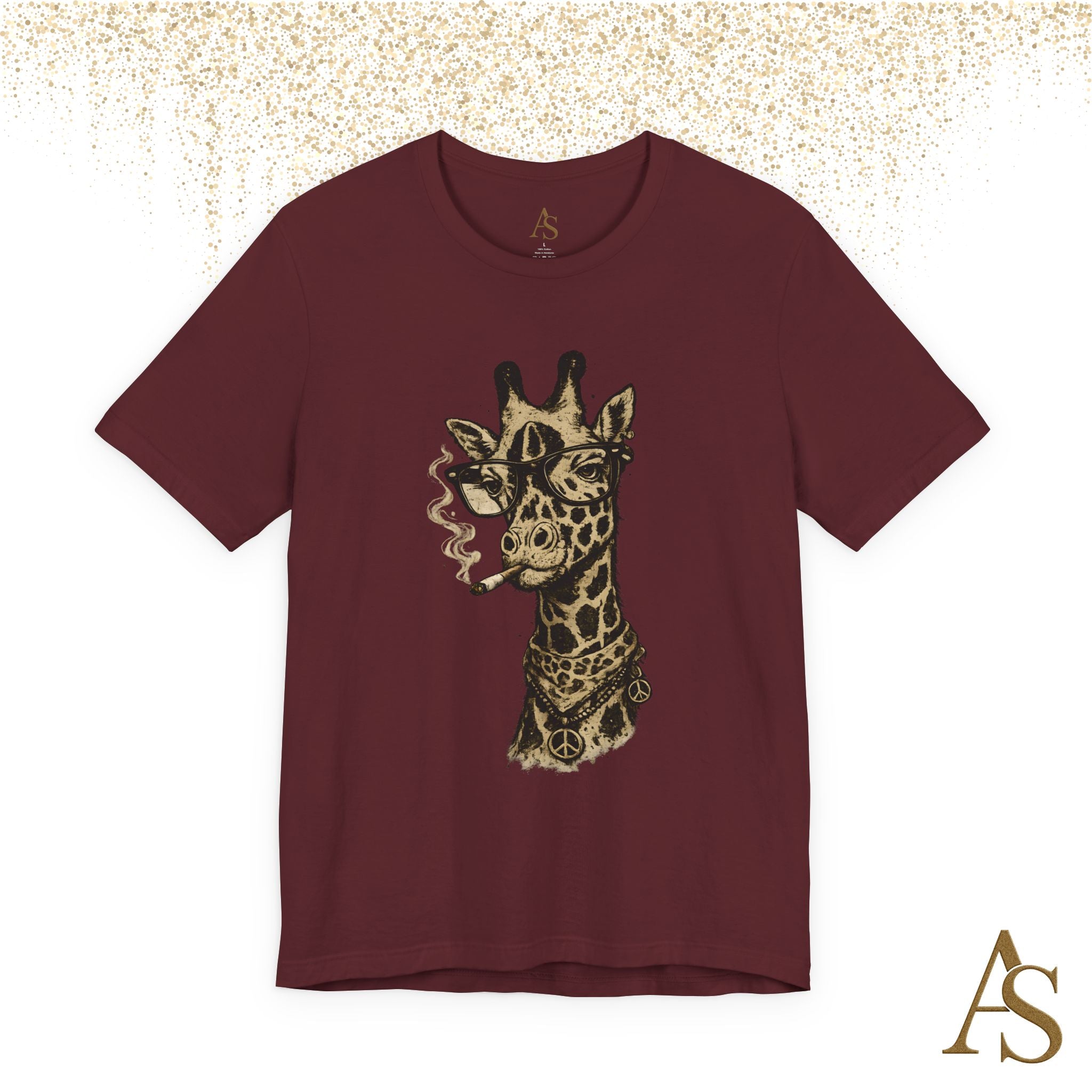 Funny Giraffe With Glasses T Shirt – Vintage Animal Graphic Tee – Funny Safari Shirt