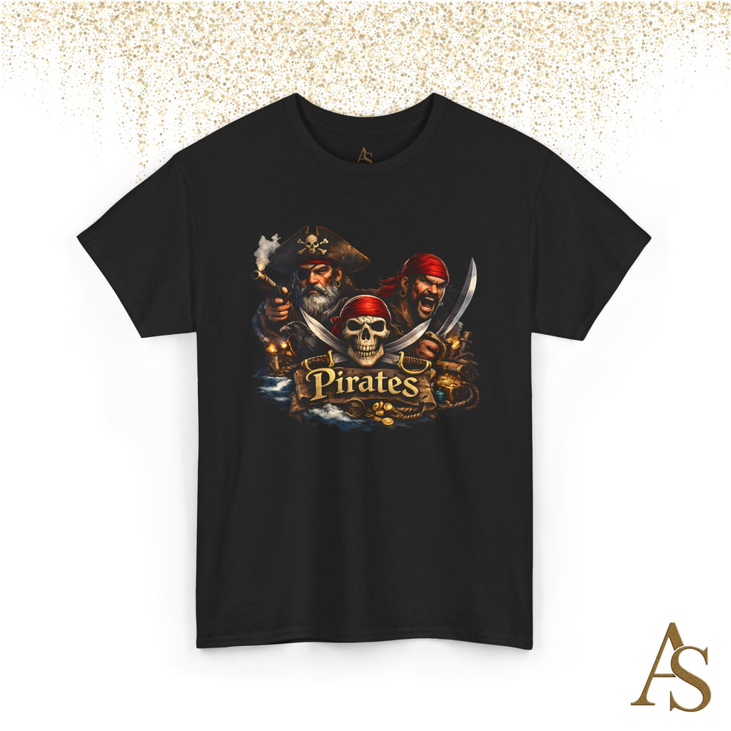 Pirate Skull T-Shirt Unisex Graphic Tee Vintage Pirate Crew Shirt Skull and Swords Nautical Shirt Gift for Pirate Lovers