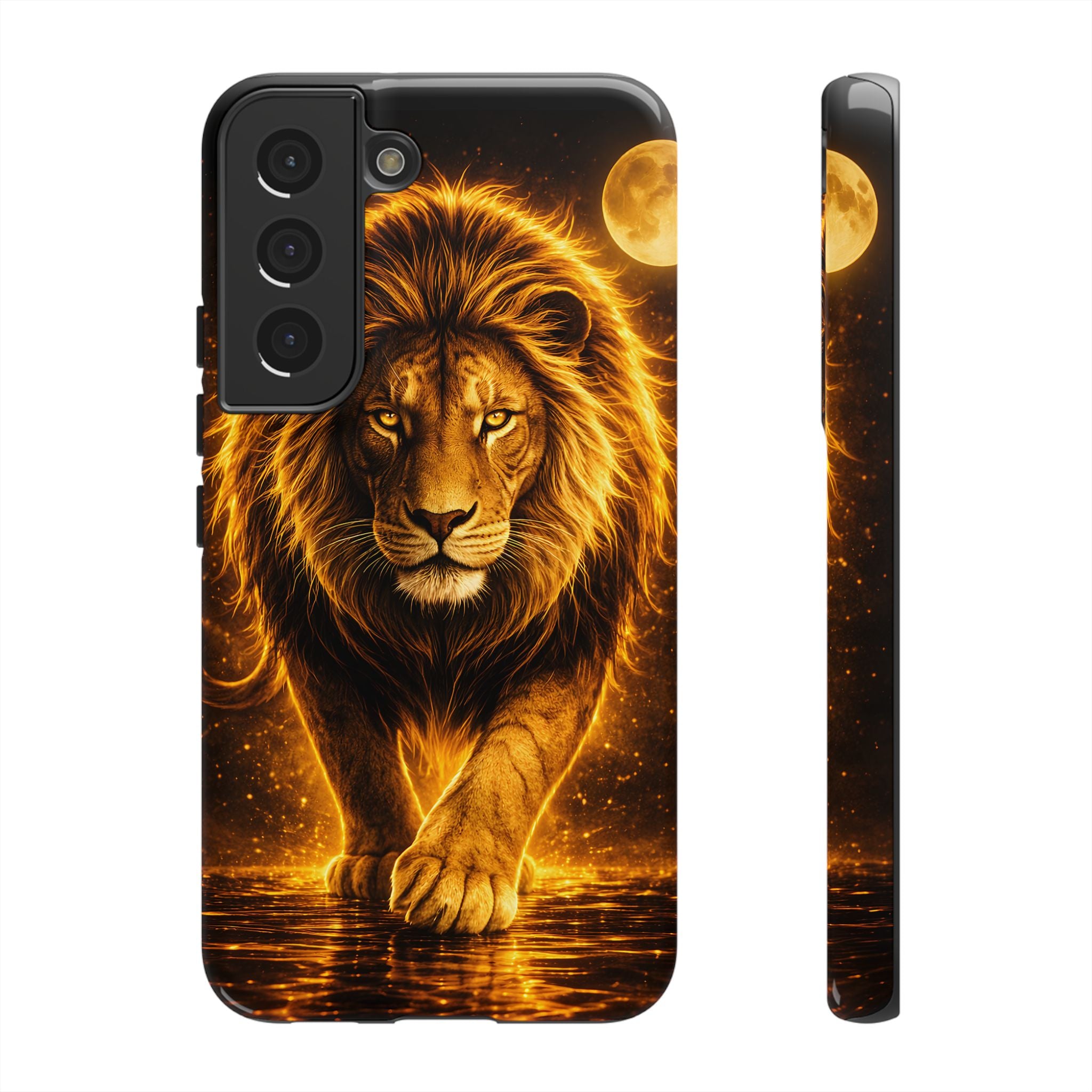 Golden Lion Phone Case Luxury Wild Cat Design