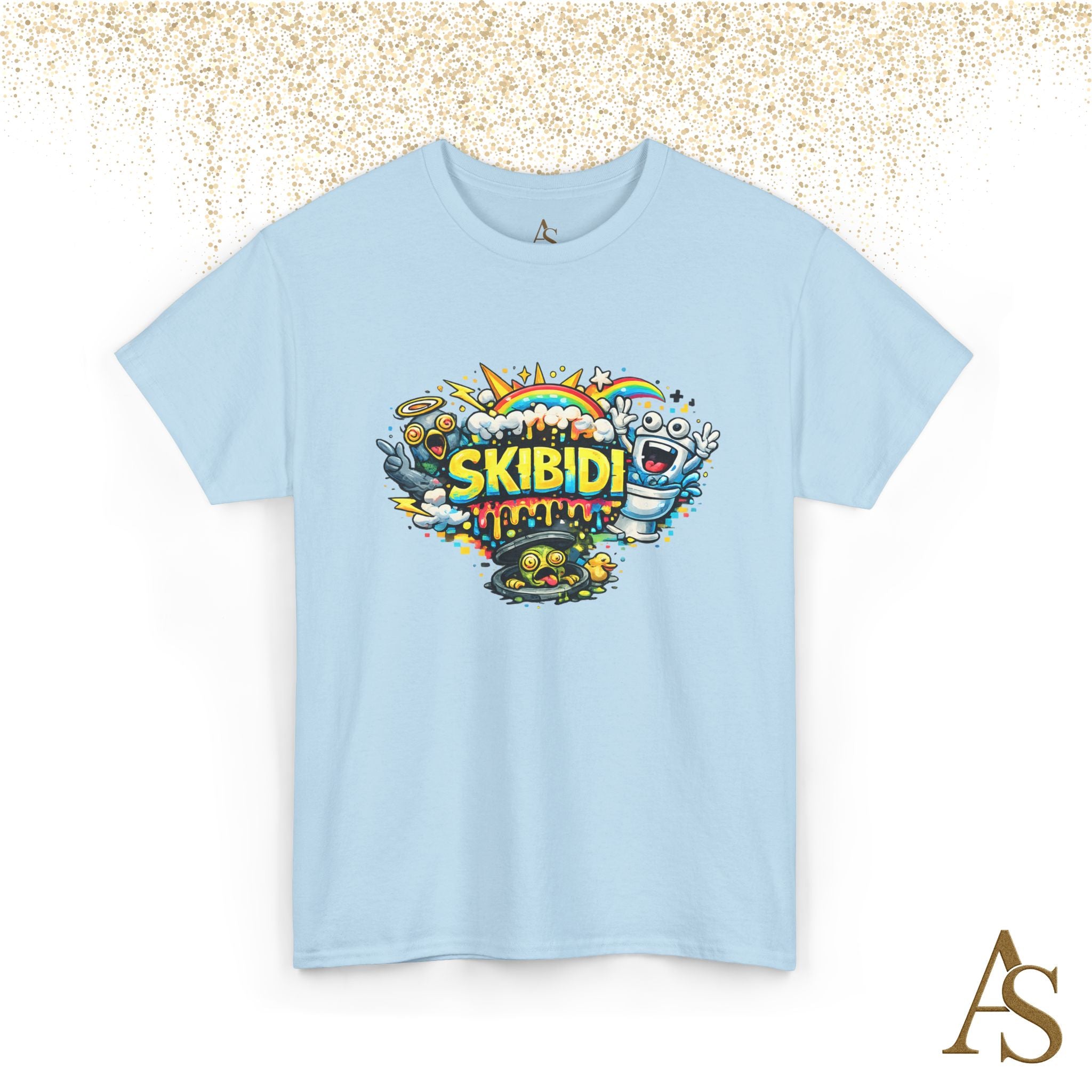 Skibidi Meme Graphic T Shirt Funny Viral Cartoon Streetwear Tee Unisex