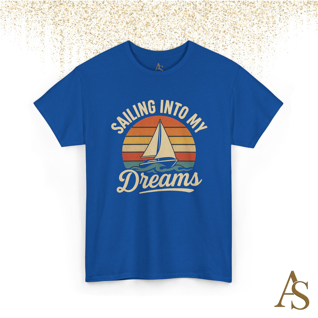 Vintage Sailboat Sunset T Shirt Sailing Into My Dreams Nautical Ocean Graphic Tee