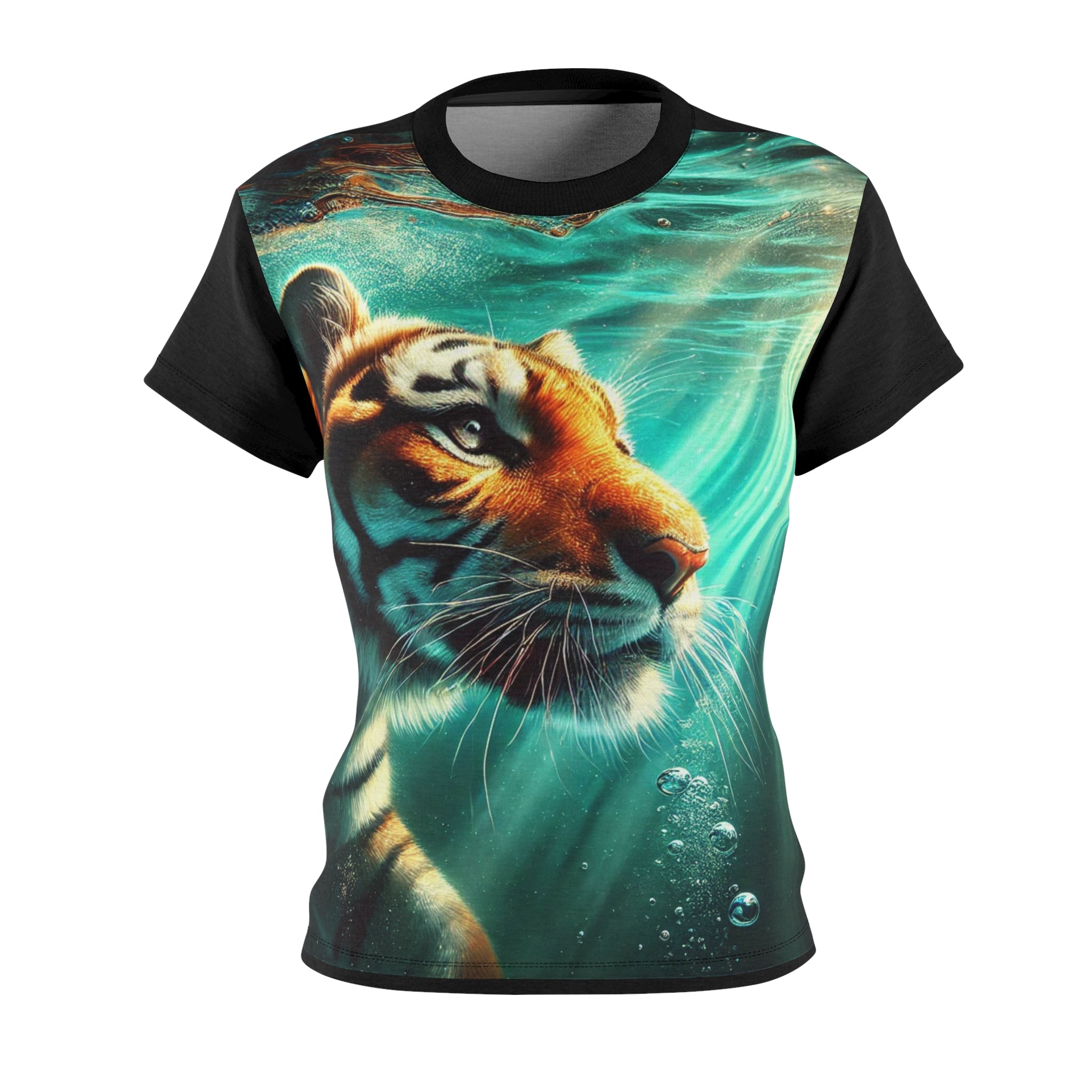 Underwater Tiger Graphic T Shirt Ocean Animal Art Exotic Wildlife Tee
