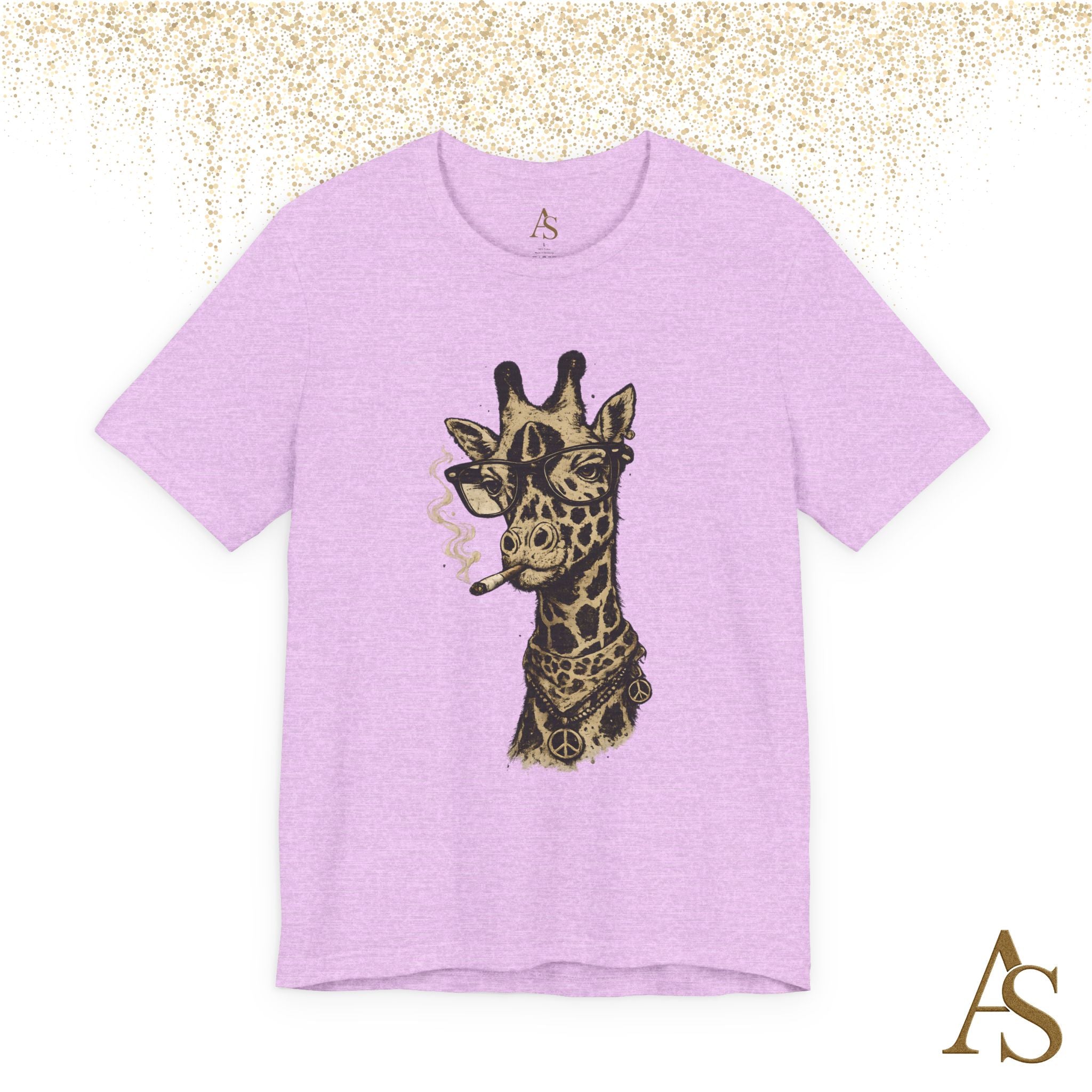 Funny Giraffe With Glasses T Shirt – Vintage Animal Graphic Tee – Funny Safari Shirt