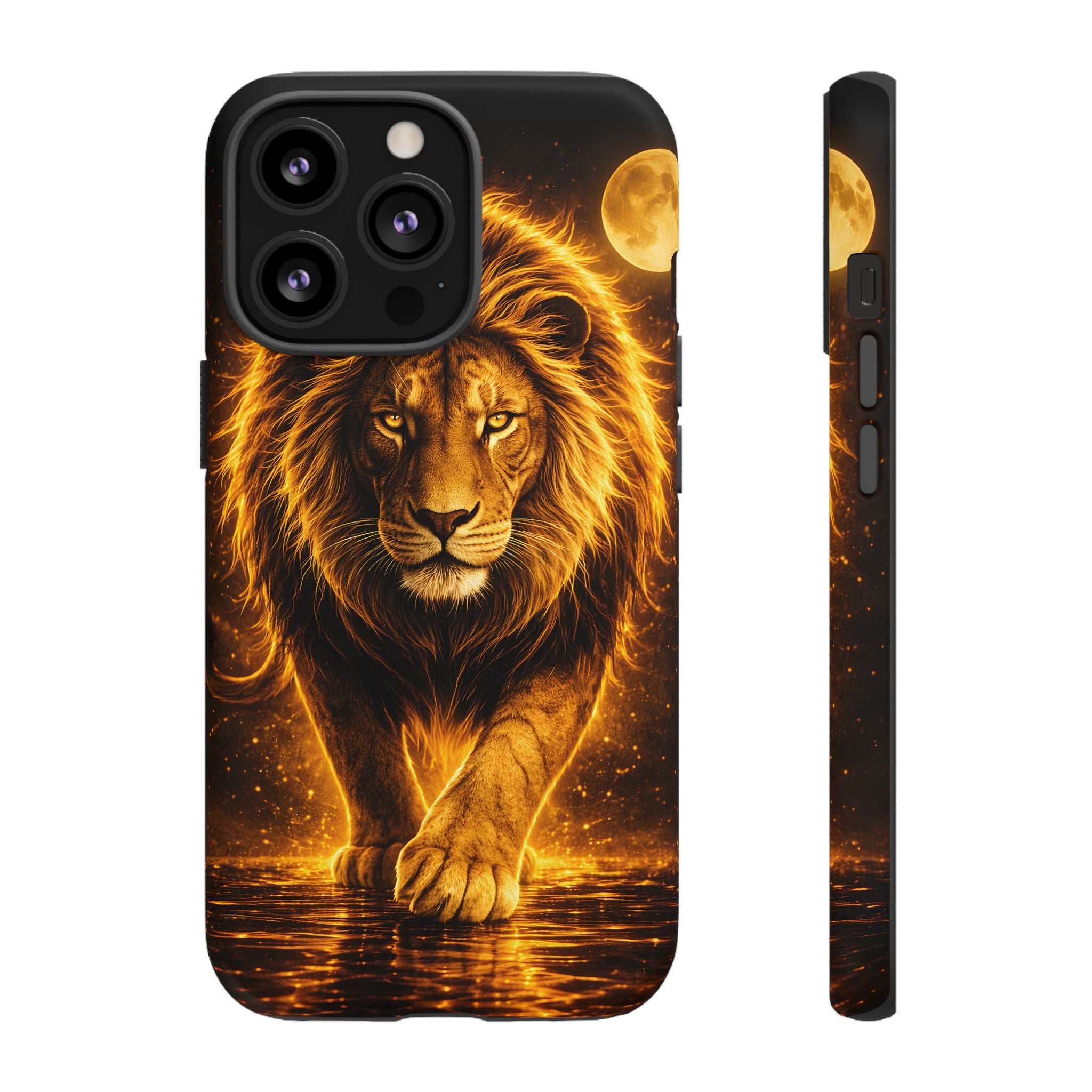 Golden Lion Phone Case Luxury Wild Cat Design