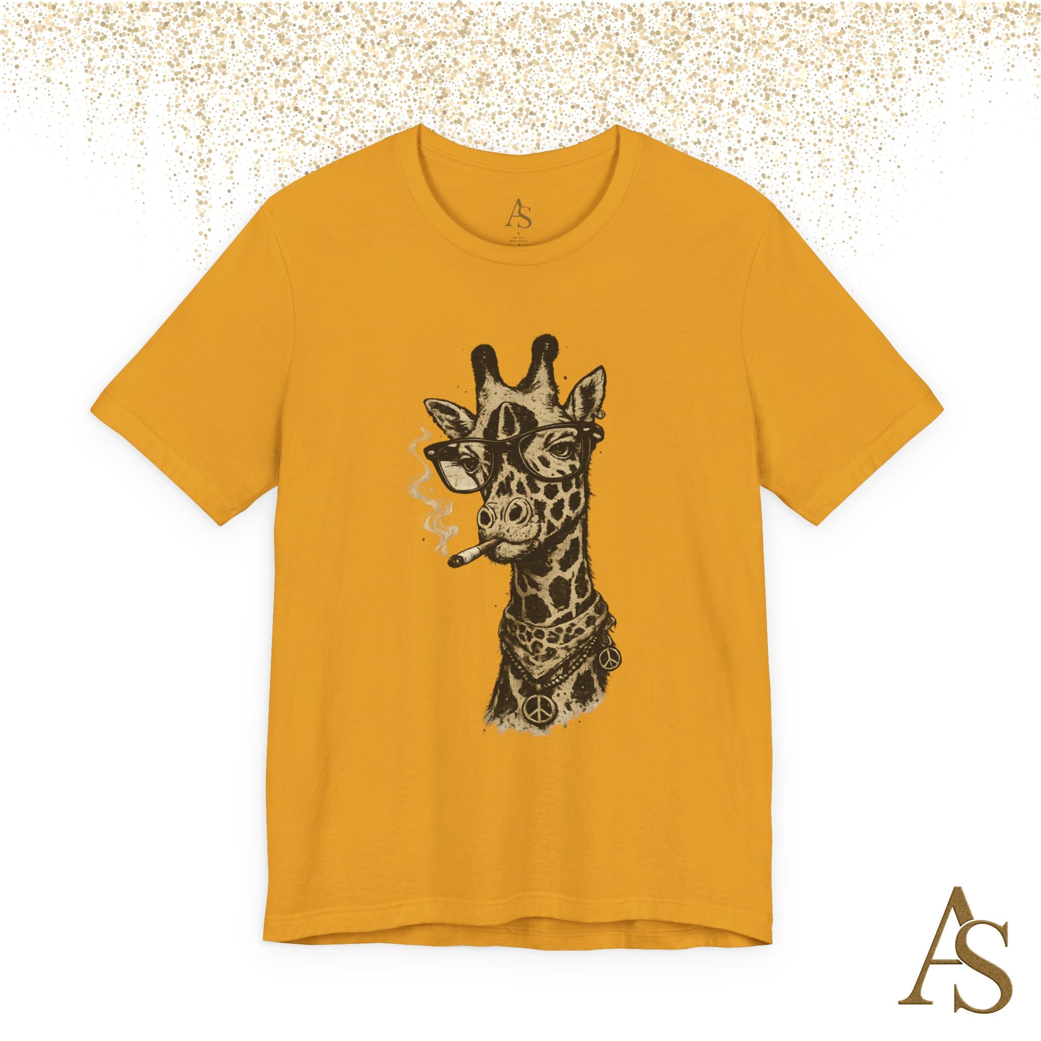 Funny Giraffe With Glasses T Shirt – Vintage Animal Graphic Tee – Funny Safari Shirt