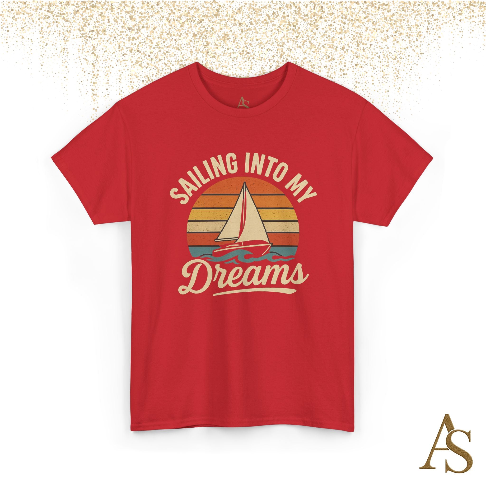 Vintage Sailboat Sunset T Shirt Sailing Into My Dreams Nautical Ocean Graphic Tee