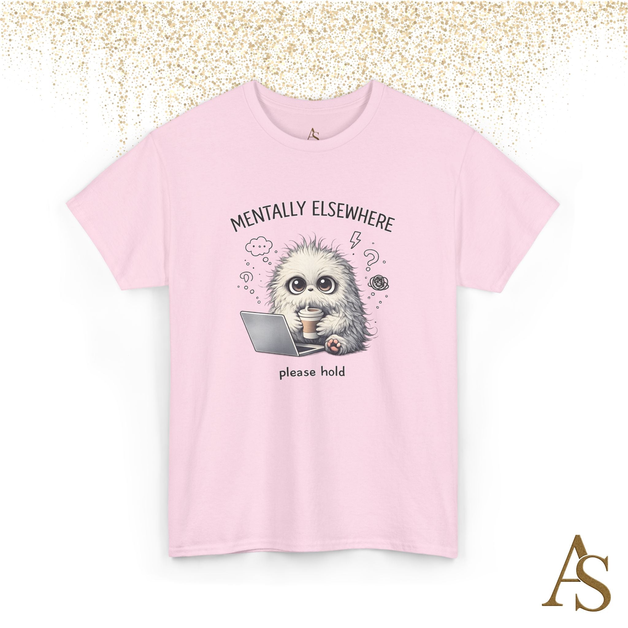 Mentally Elsewhere Sloth T-Shirt Funny Introvert Coffee Lover Graphic Tee