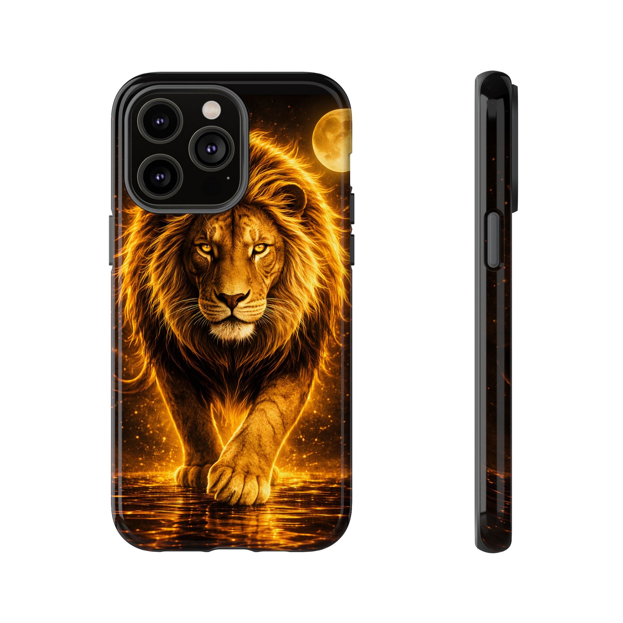 Golden Lion Phone Case Luxury Wild Cat Design