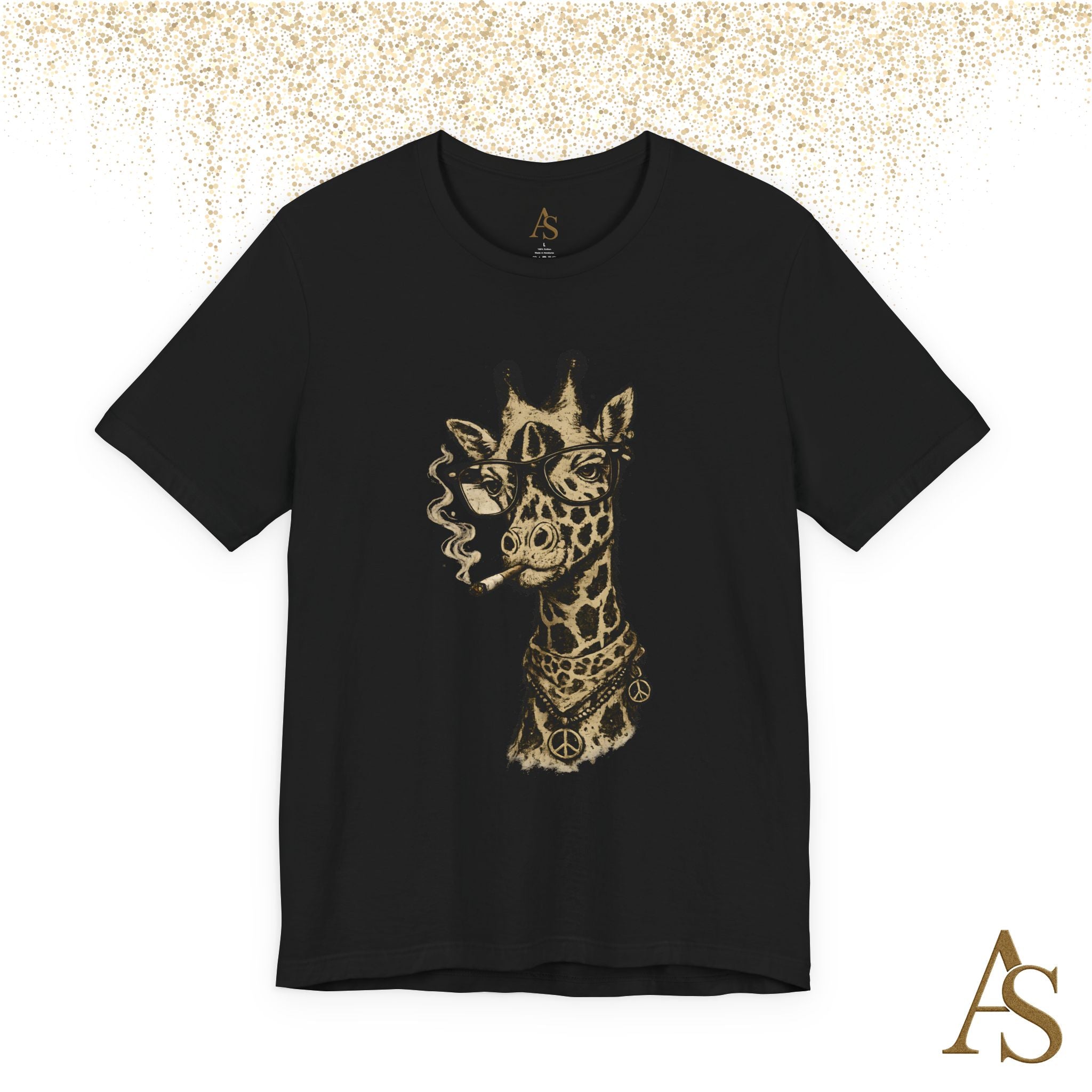 Funny Giraffe With Glasses T Shirt – Vintage Animal Graphic Tee – Funny Safari Shirt
