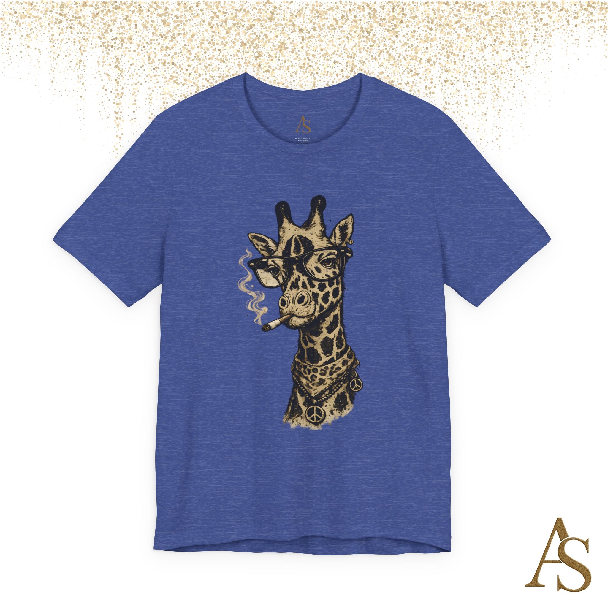 Funny Giraffe With Glasses T Shirt – Vintage Animal Graphic Tee – Funny Safari Shirt