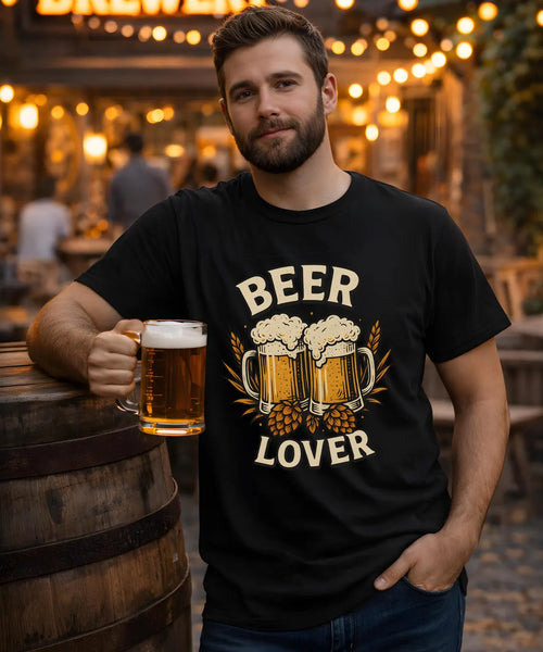 Beer Lover T Shirt Funny Beer Graphic Tee Unisex Heavy Cotton Shirt Gift for Beer Lovers Casual Brewery Style