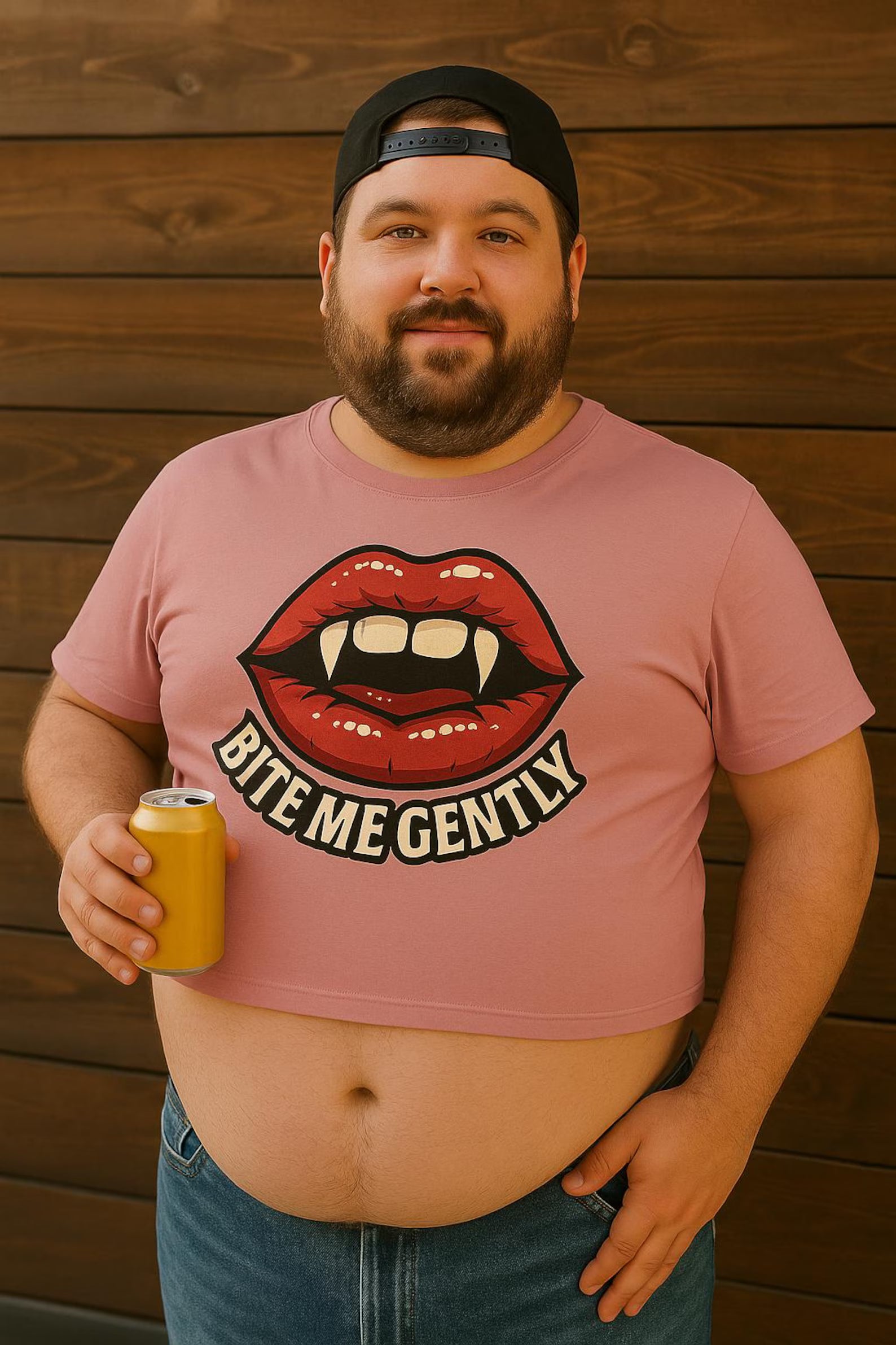 Bite Me Gently Cropped Tee – Vampire Lips Graphic Shirt
