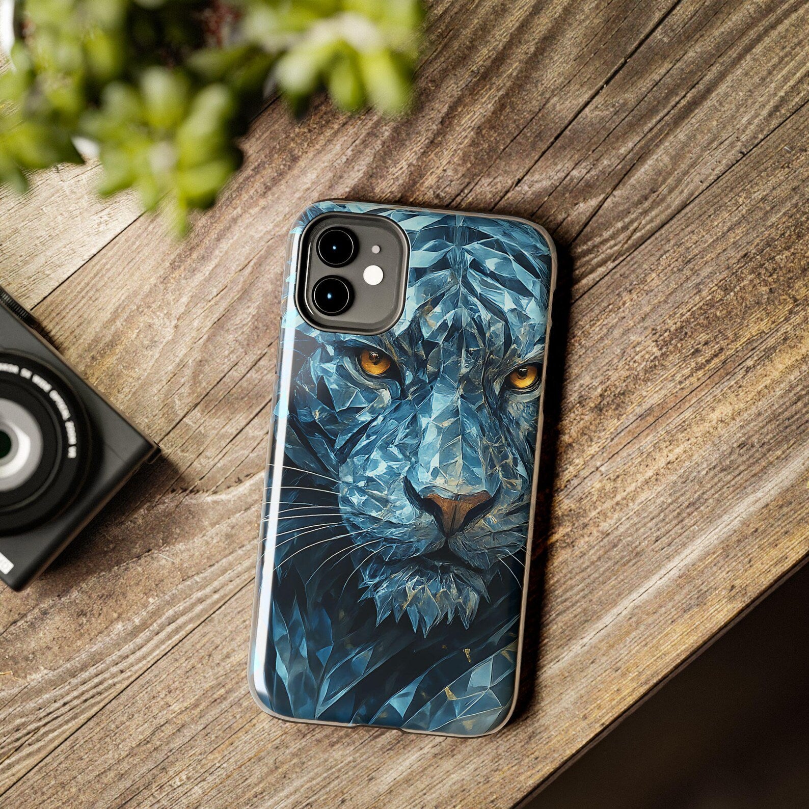 Blue Panther Phone Case Tough Wild Cat Design