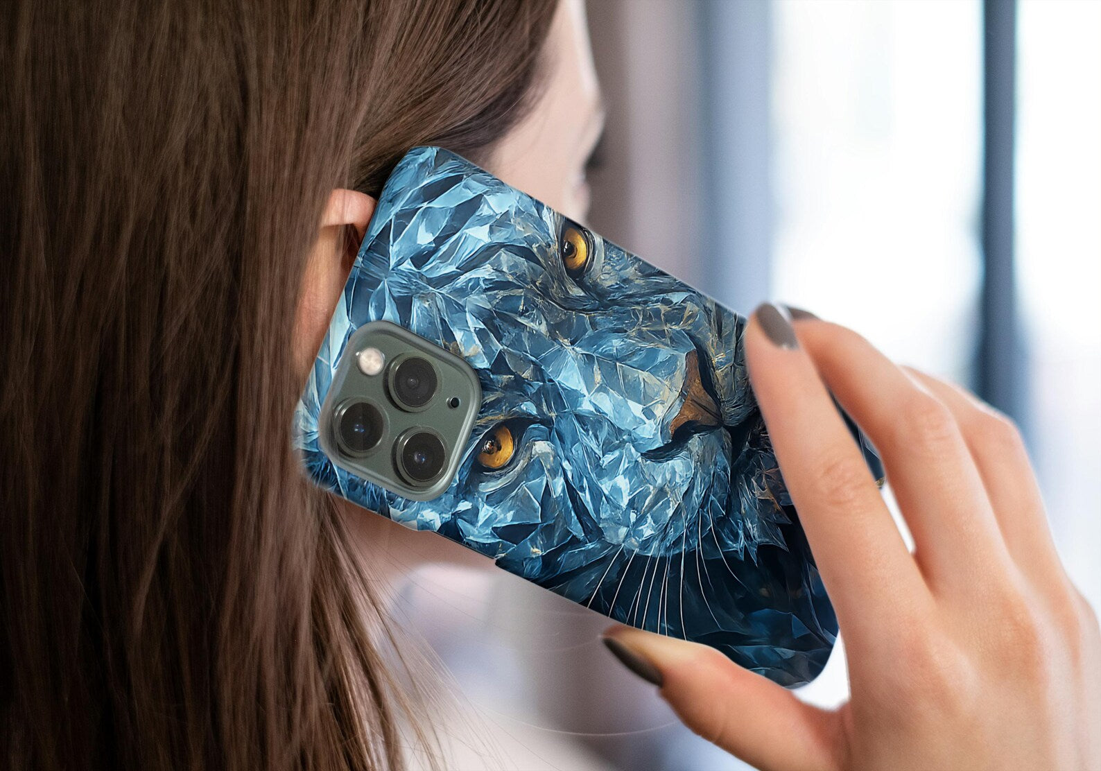 Blue Panther Phone Case Tough Wild Cat Design