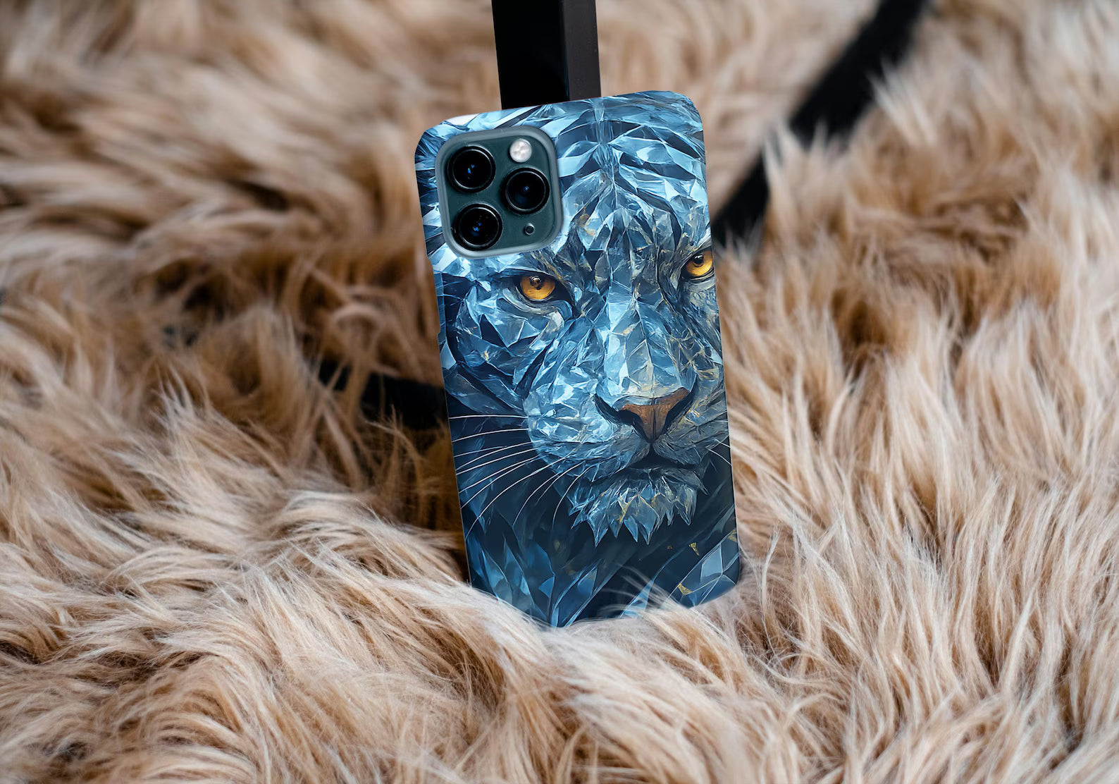 Blue Panther Phone Case Tough Wild Cat Design