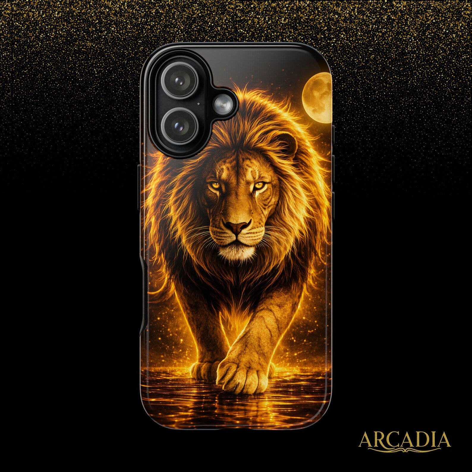 Golden Lion Phone Case Luxury Wild Cat Design