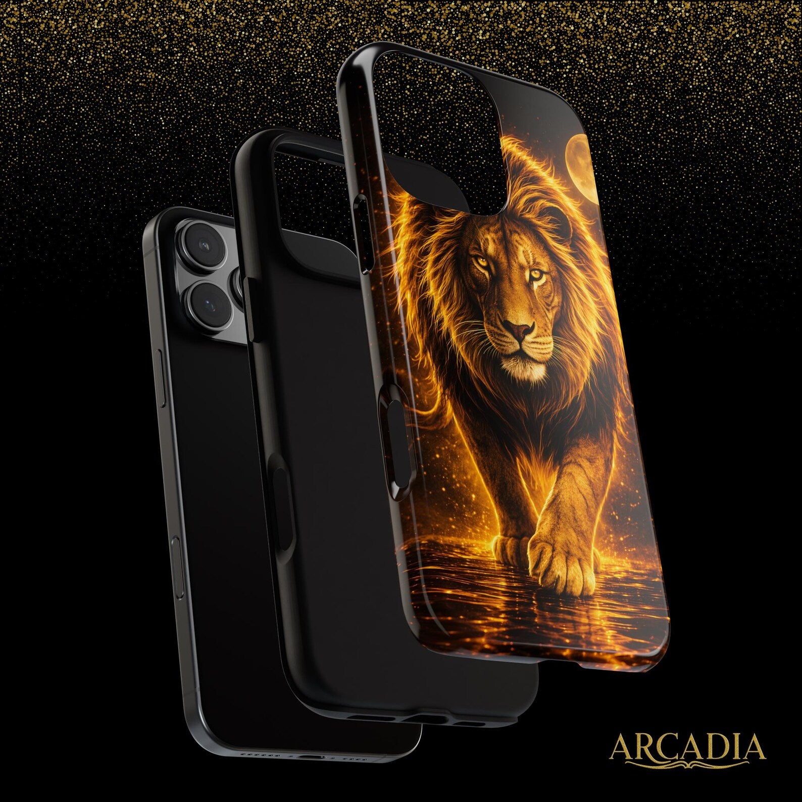 Golden Lion Phone Case Luxury Wild Cat Design
