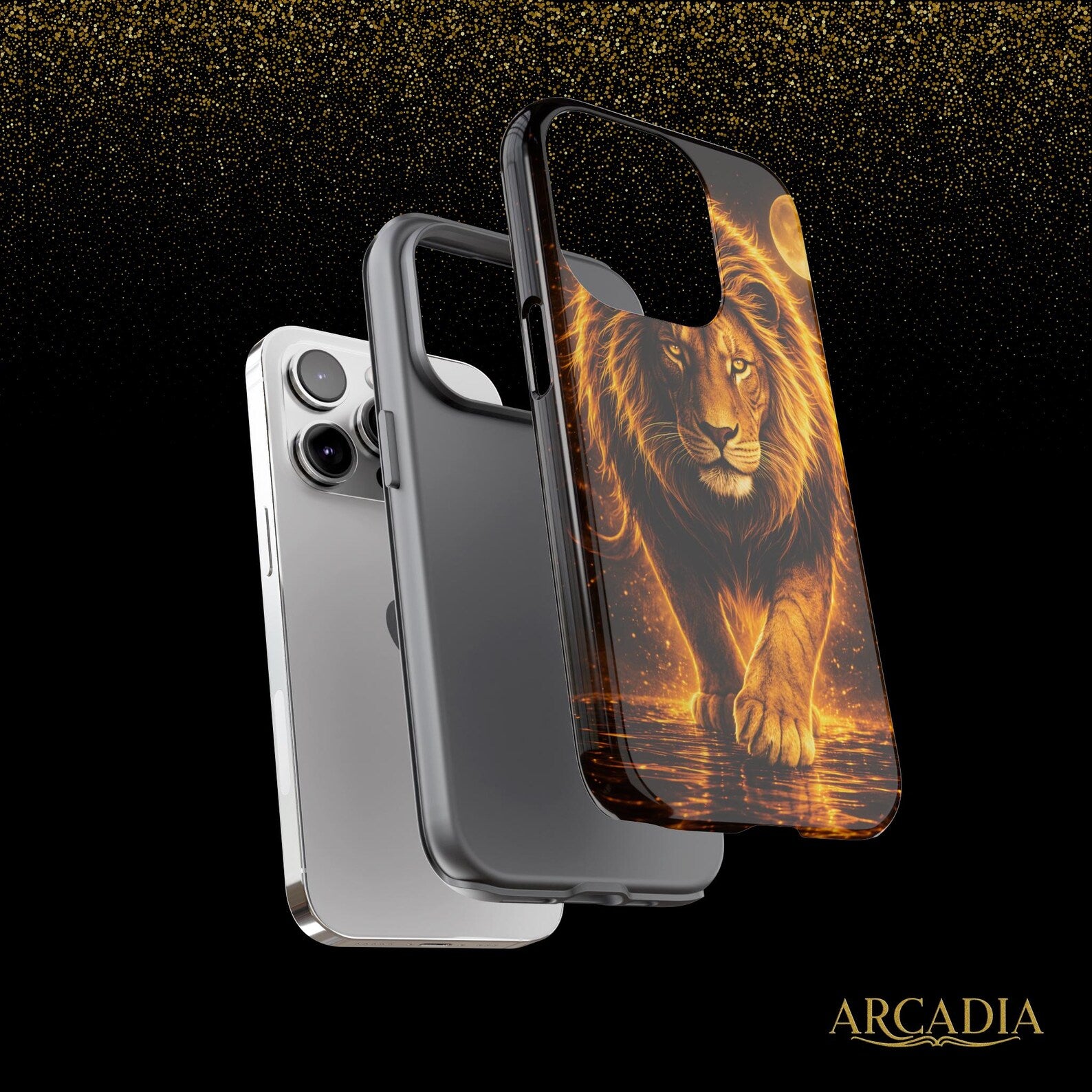 Golden Lion Phone Case Luxury Wild Cat Design