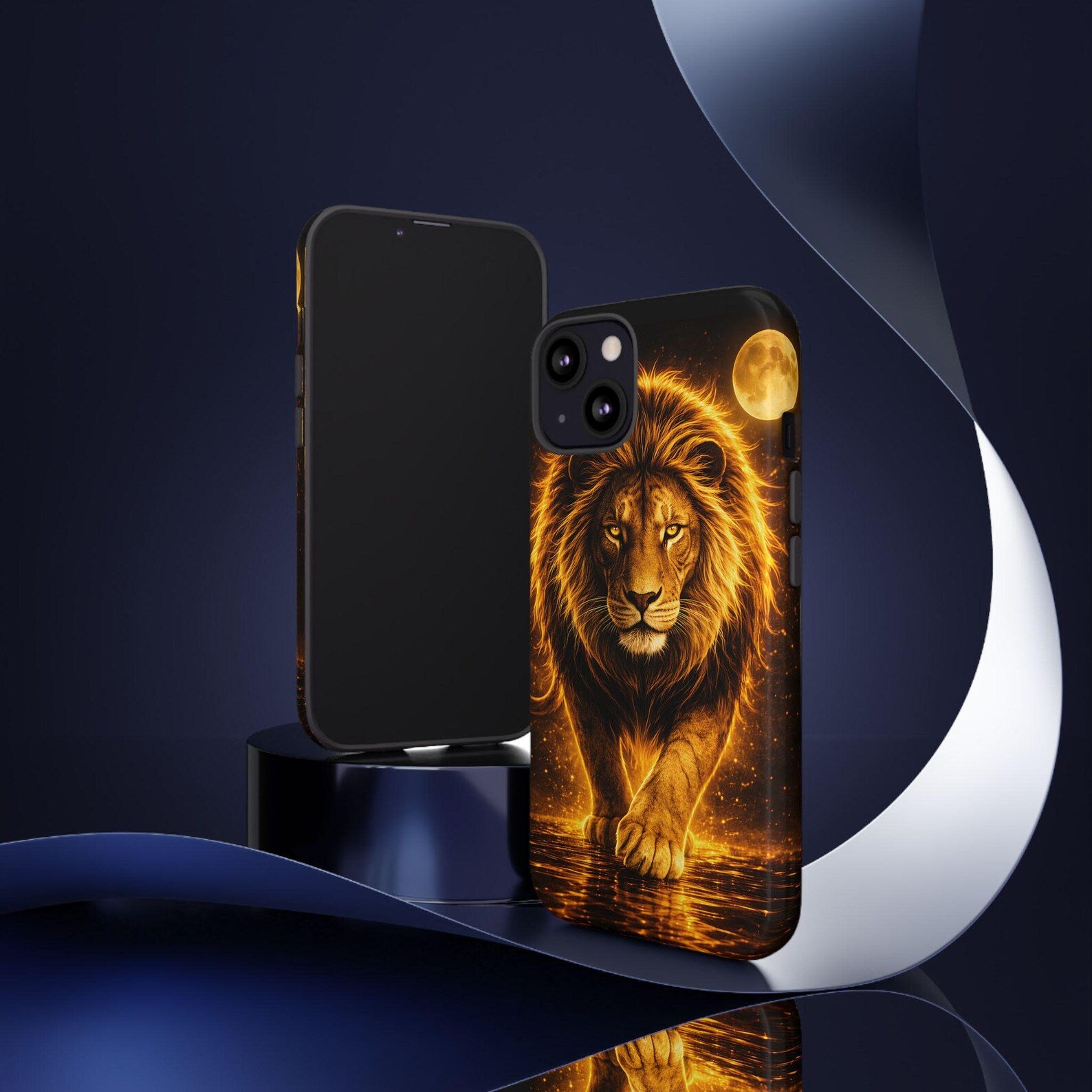 Golden Lion Phone Case Luxury Wild Cat Design