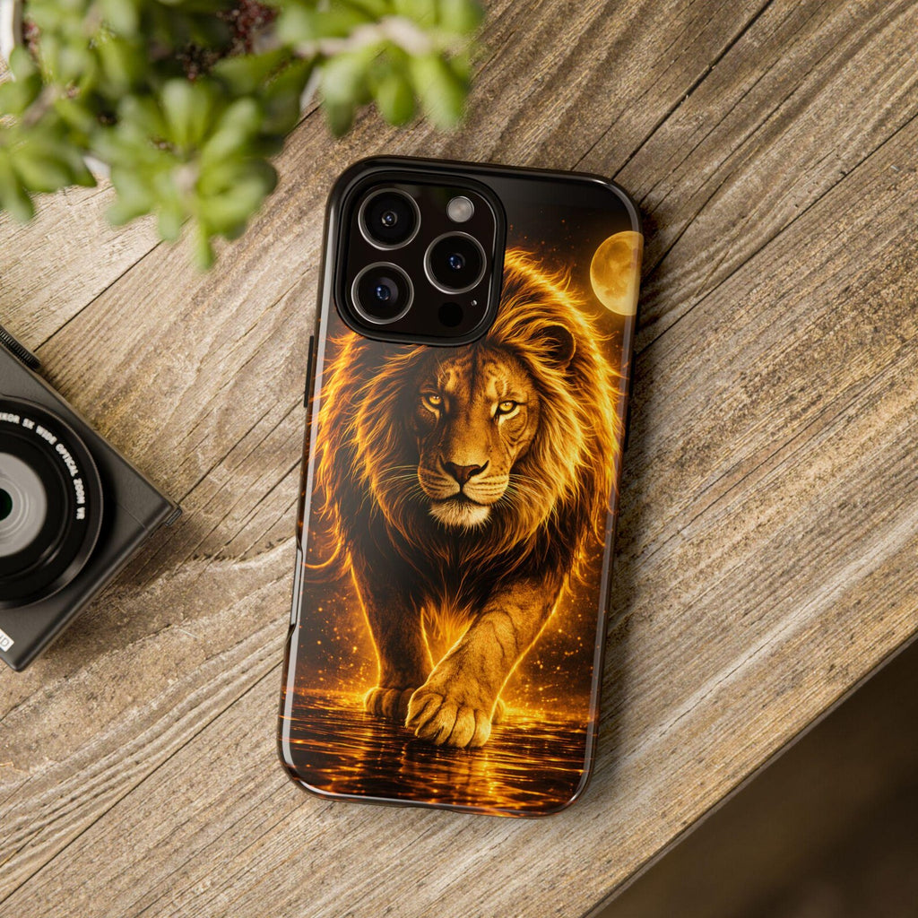 Golden Lion Phone Case Luxury Wild Cat Design
