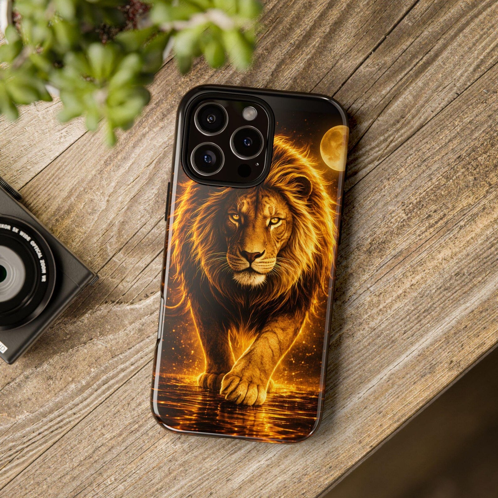 Golden Lion Phone Case Luxury Wild Cat Design