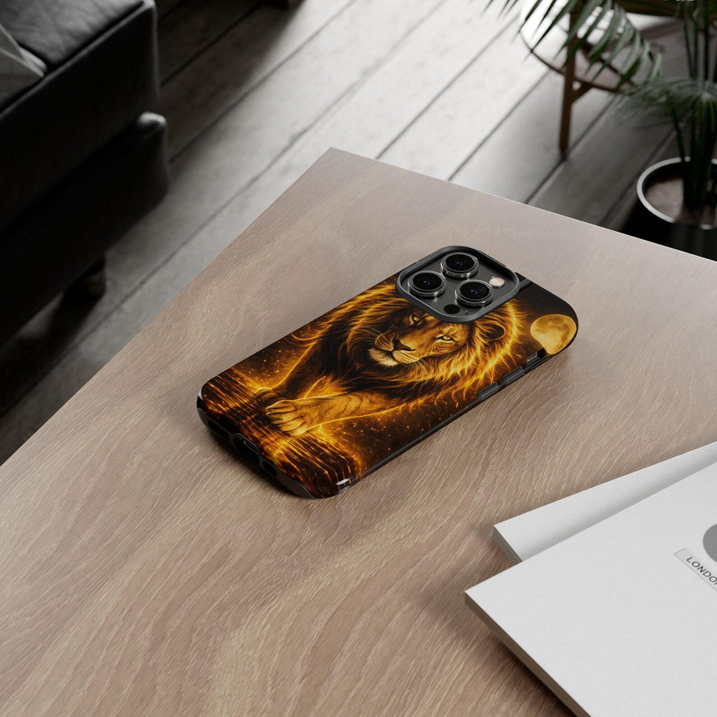 Golden Lion Phone Case Luxury Wild Cat Design