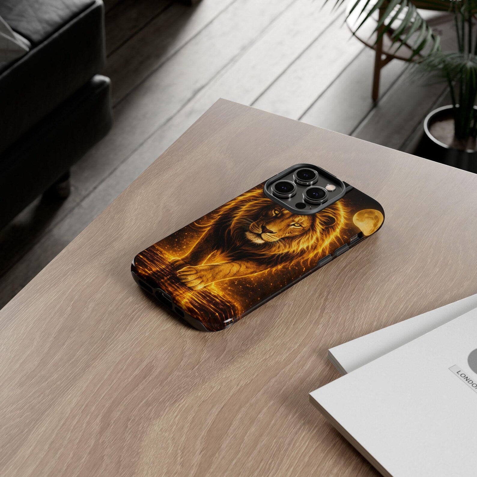 Golden Lion Phone Case Luxury Wild Cat Design