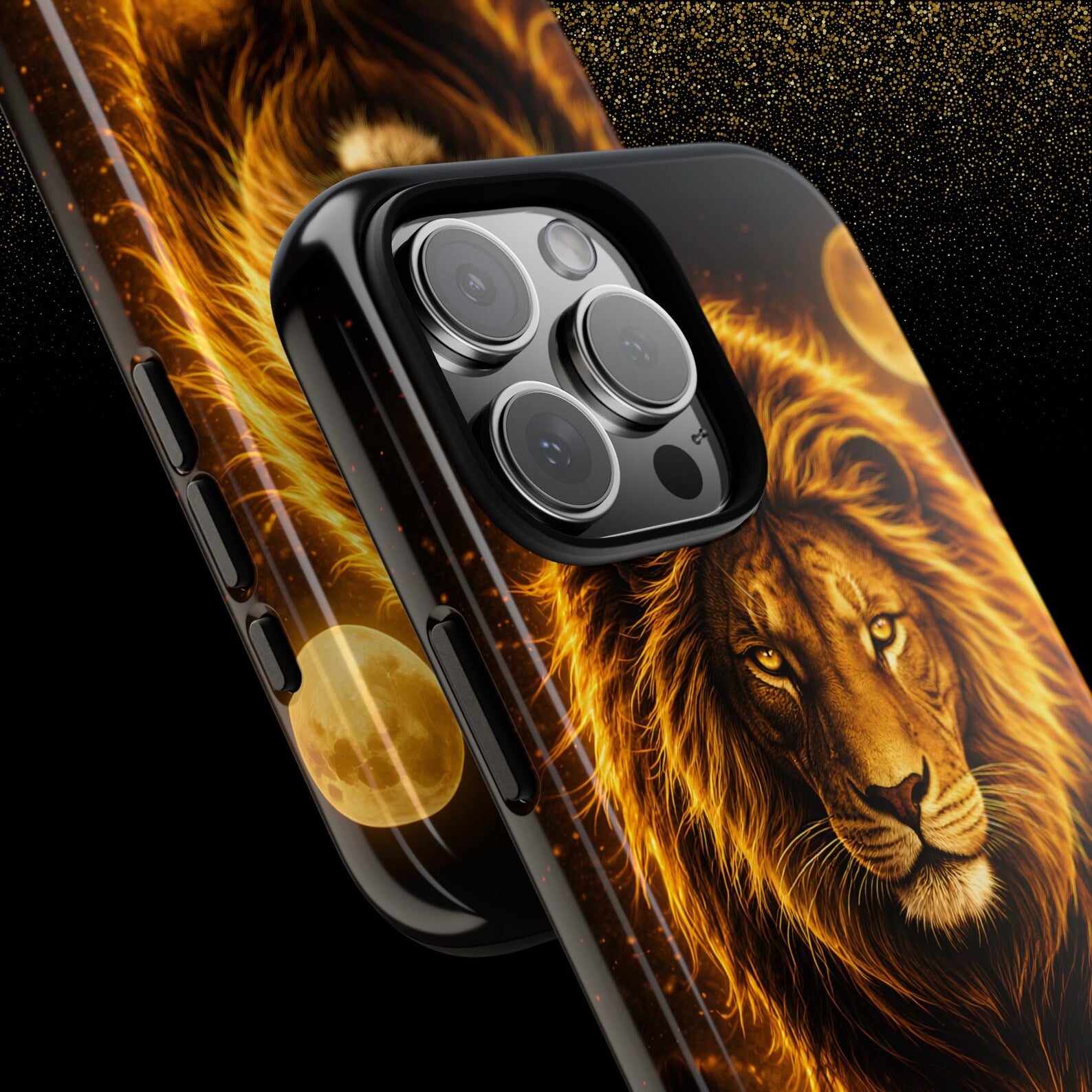 Golden Lion Phone Case Luxury Wild Cat Design