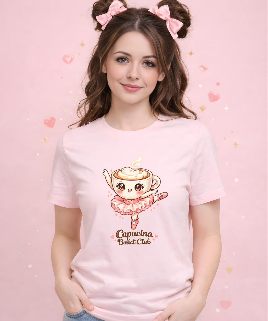 Capucina Ballet Club Kawaii Coffee Ballerina T Shirt Cute Cappuccino Dancer Tee
