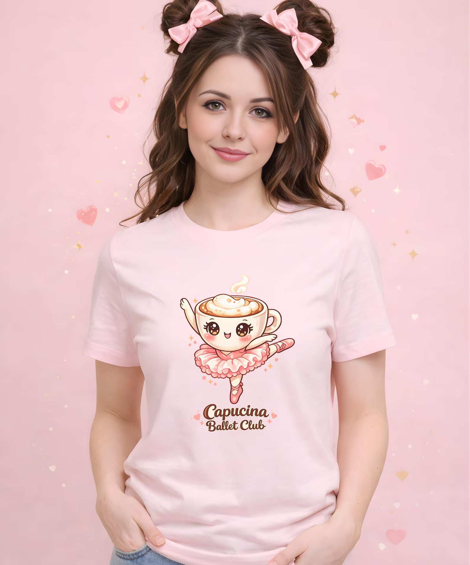 Capucina Ballet Club Kawaii Coffee Ballerina T Shirt Cute Cappuccino Dancer Tee